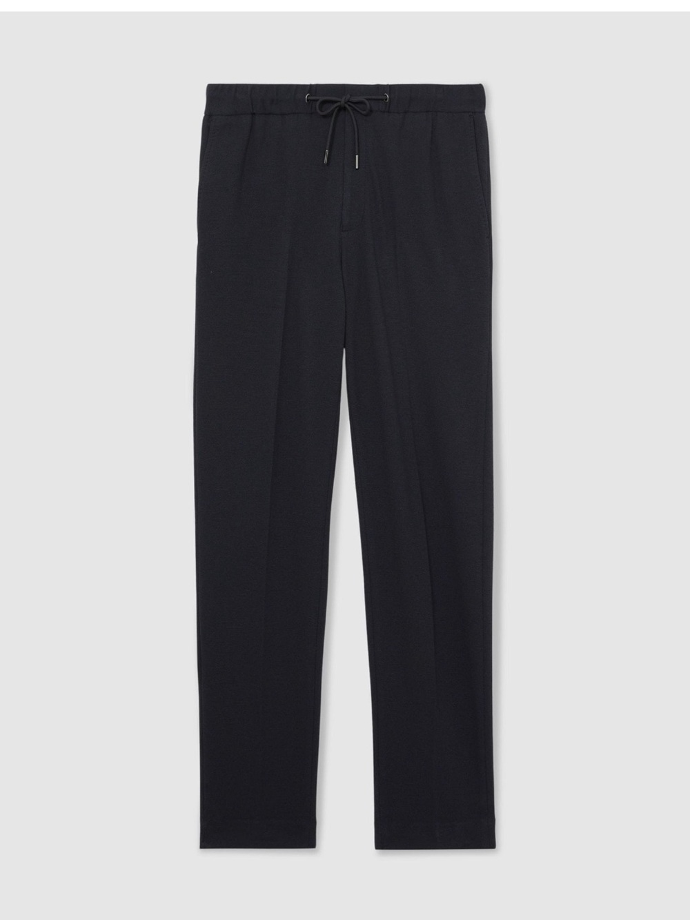 NWT Reiss Gerrard Tailored Fit Textured Jersey Drawstring Suit Trousers in Navy